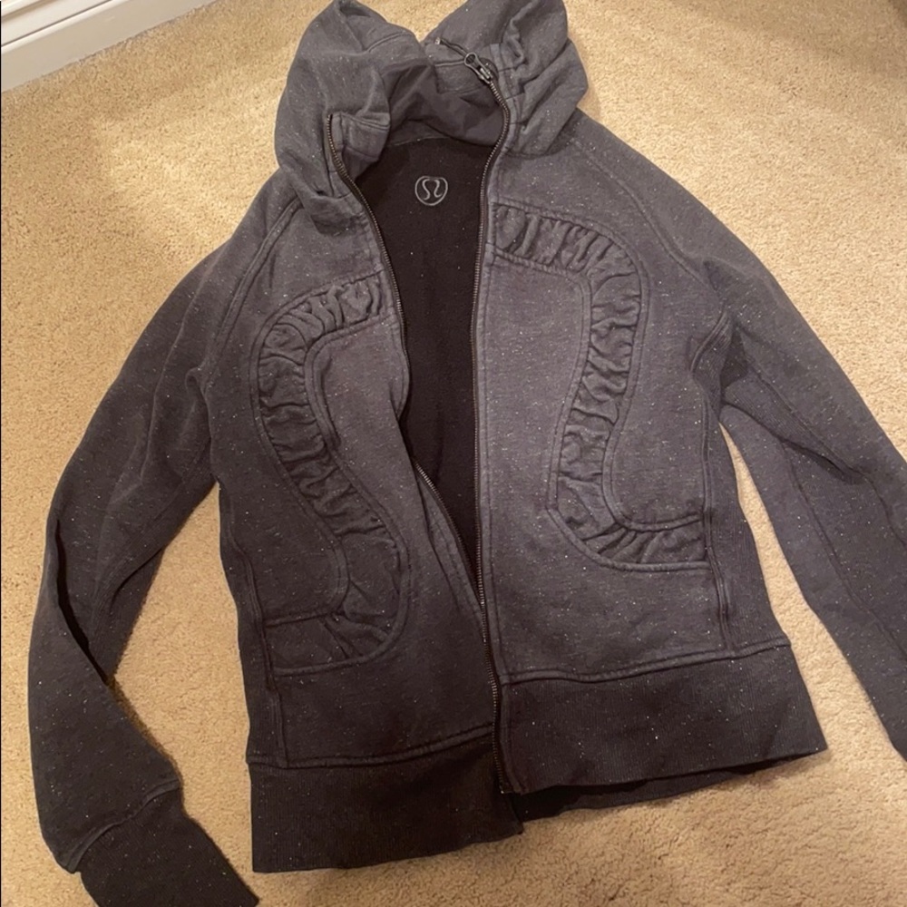 Grey sparkly Lululemon scuba zip up